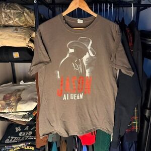 🤠 Jason Aldean "High Noon Neon" Tour Tee Faded Brown Gildan Heavy Cotton Size L